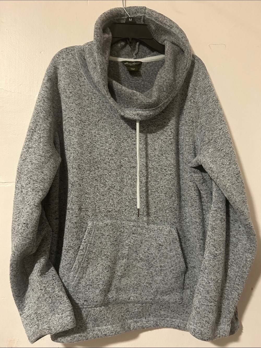 Eddie Bauer Heather Gray Cowl Neck Hoodie Sweater